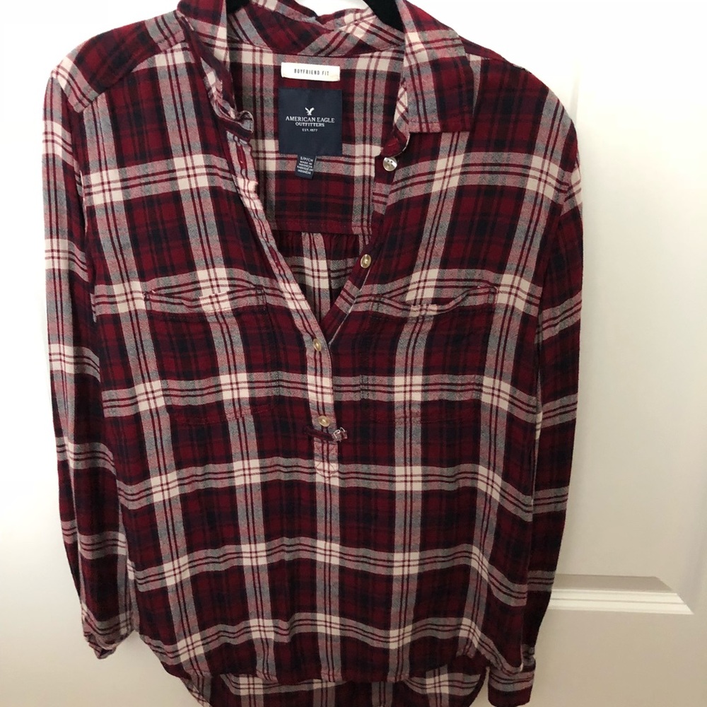 American Eagle half button down flannel